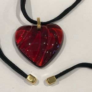 Baccarat Red Crystal Heart Necklace